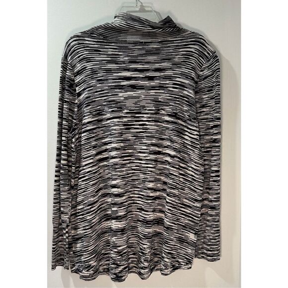 Nic + Zoe women’s gray & white thin knit turtleneck sweater size XL. #40-1011 - Picture 2 of 4